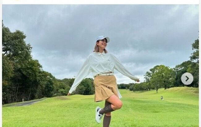 【芸能】稲村亜美、スタイル抜群のミニスカゴルフウェアに反響「一体何頭身なの？」「一緒にゴルフしたい」